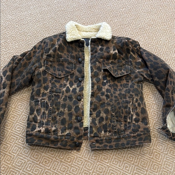 R13 Jackets & Blazers - R13 Cream Sherpa-Lined Jacket with Black Leather Label